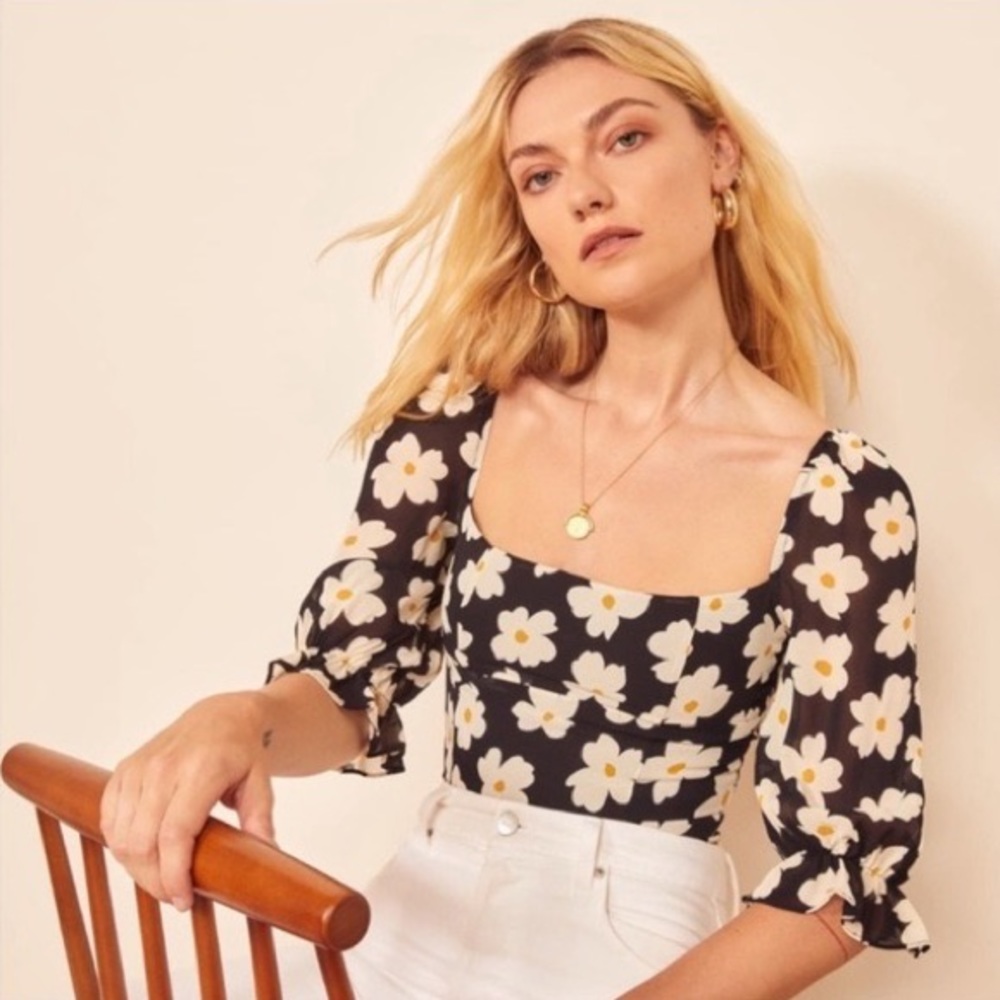 Reformation Georgia Top in Daisy Print NWOT